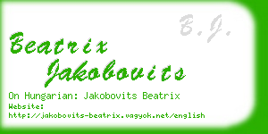 beatrix jakobovits business card
